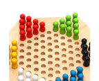 Wood Chinese Checkers Jumping Chess Board Game Children Kids Developmental Toy