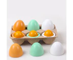 Wooden Simulation Colorful Eggs Hidden Yolks Kids Pretend Play Easter Day Toy