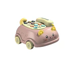 Rotary Phone Toys Strong Resistance Cultivate Cognition Electronic Educate Learning Music Phone Toy for Study Pink