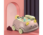 Rotary Phone Toys Strong Resistance Cultivate Cognition Electronic Educate Learning Music Phone Toy for Study Pink