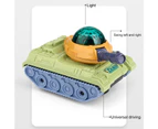 Tank Toy 360 Degree Steering Recreational Funny Electronic Light Music Tank Toy for Early Education Random Color