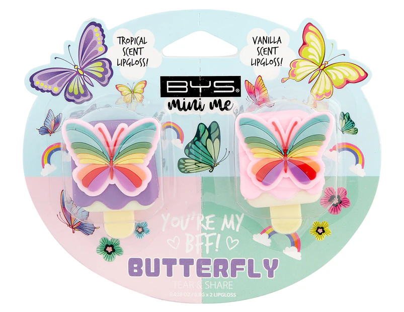 BYS Mini Me Tear & Share Lip Glosses 1.6g 2pk - Butterfly