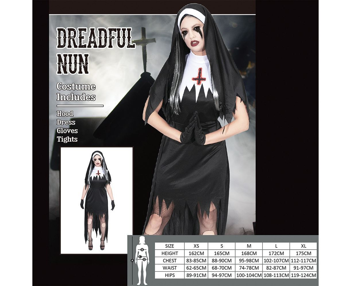 Dreadful Halloween Nun Costume For Women 