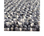 Handwoven Trendy Wool Rug - Jelly Bean - Grey