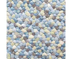 Handwoven Trendy Wool Rug - Jelly Bean - Light Blue