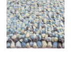 Handwoven Trendy Wool Rug - Jelly Bean - Light Blue