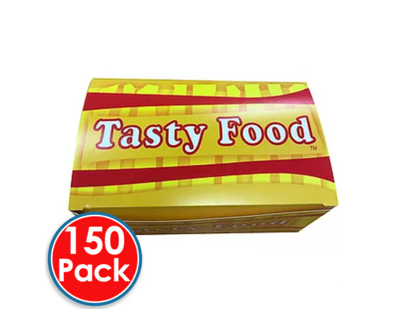 3 x Takeaway Tasty Food Snack Paper Boxes Container Disposable Large 50 Pack