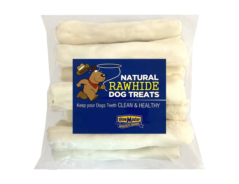 10pc Natural Rawhide Dog/Pet Dental Treats/Chews Large Plain Retrievers