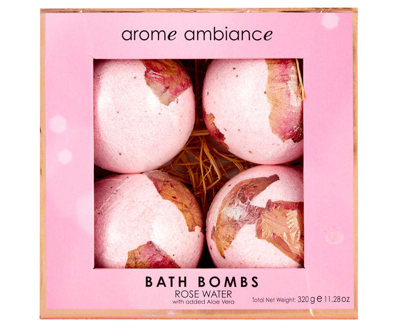 Arome Ambiance Bath Bombs Rose Water 4pk | Catch.com.au