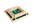Shut The Box Wooden Dice Game Board Set for Kids & Adults - Red