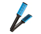 V-clip Comb Anti-Slip Multifunctional Wild Boar Bristles Hair Styling Straightening Comb for Home -Blue