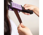 V-clip Comb Anti-Slip Multifunctional Wild Boar Bristles Hair Styling Straightening Comb for Home -Purple