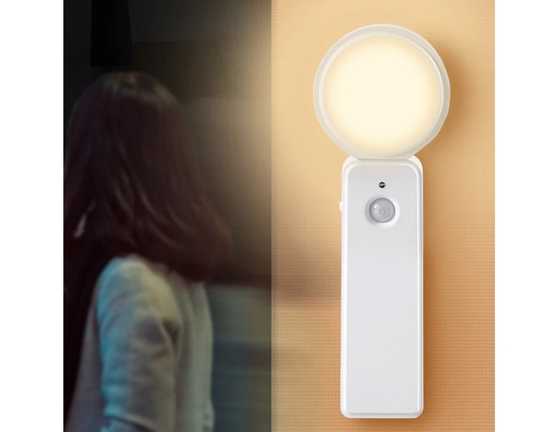 1.2W LED Intelligent Human Body Induction USB Charging Night Light, Light color: Sensor Warm Light