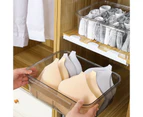 Home Wardrobe Drawer Type Underwear Socks Storage Box Without Partition (Transparent Grey)