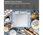 Digital kitchen scale with USB charging, digital scale 0.1g / 3kg, electronic fine scale, PSC / tare function / LCD display