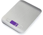 LCD Display Digital Kitchen Scale Stainless Steel, 5kg/11lbs Multifunctional Food Scale, Kitchen Weight, Silver Color