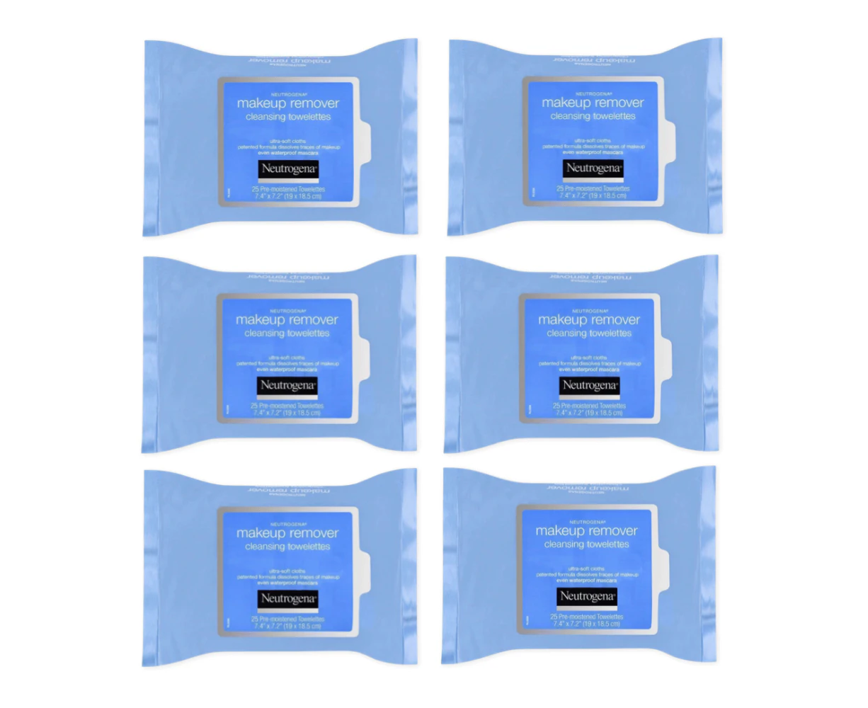 Neutrogena Makeup Remover Cleansing Towelettes Wipes - 6 Pack (150 Wipes)