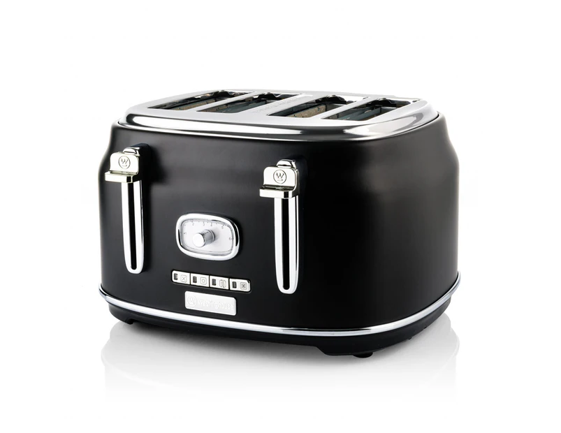 Westinghouse Retro Series 1750W Electric 4 Slice Toaster w/Warming Rack Black