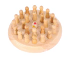 Wooden Memory Match Stick Chess Board Game Puzzle Educational Parent-kids Toy-Yellow