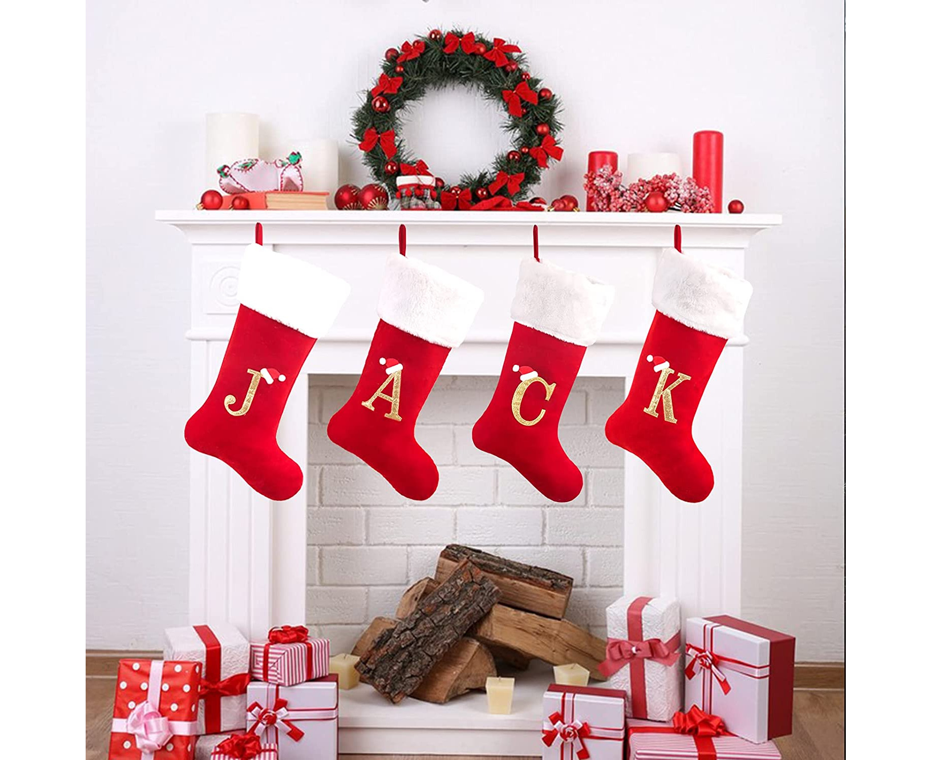  ZOEA 20 Inches Christmas Stockings with Initials