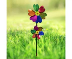 Three-dimensional Pinwheel Decor Environmental Six Leaves Double Layers Flower Wind Spinner for Outdoor