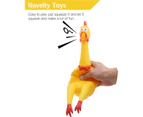 Novelty Square Squawking Chicken Dog Toy - Large - Yellow Rubber Squeeze Squeaking and Screaming Chicken Pets