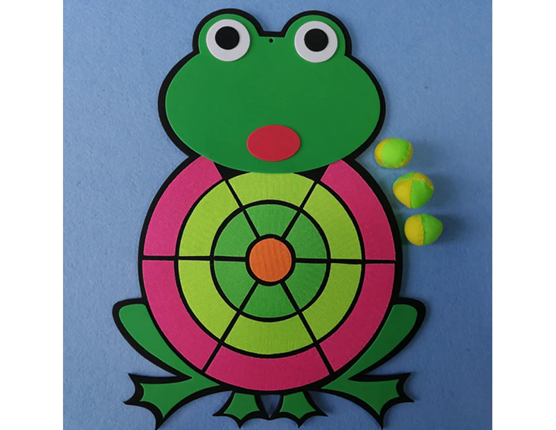 Cartoon Animal Frog Sticky Ball Target Dart Board Throwing Flying Game Toy Set