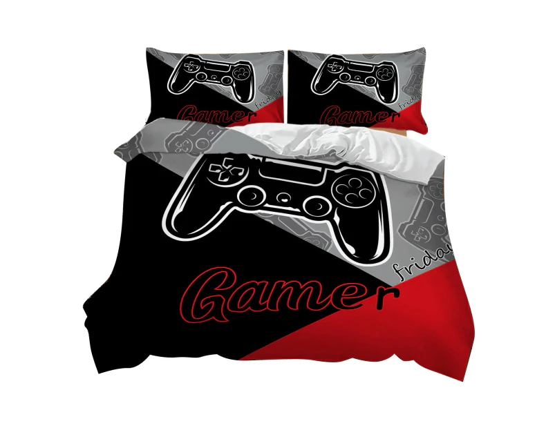 Gamer Gaming Gamepad Quilt Duvet Doona Cover Set Single Double Bed Pillowcases