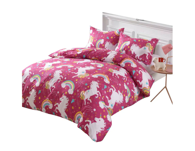 UNICORN1 Ultra Soft Quilt Doona Duvet Cover Set Single Double Queen Super King