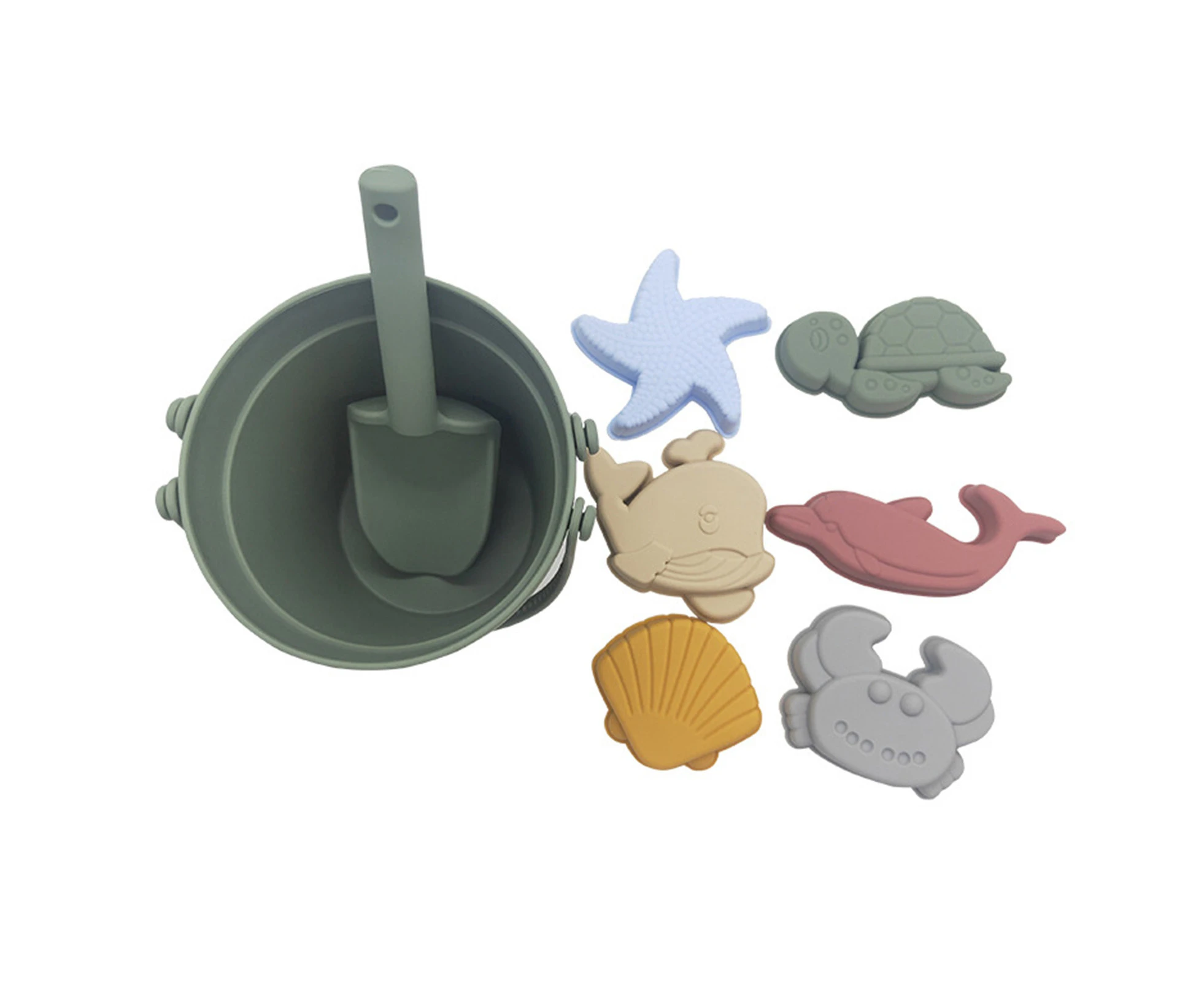 1 Set Beach Toy Exquisite Shape Heat-Resistant Silicone Animal Molds Bucket Sandbox Beach Sand Toys Set for Water Party