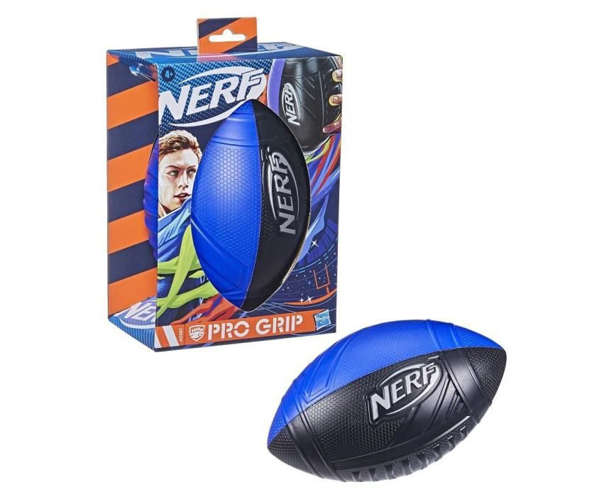 Nerf Pro Grip Football, Blue/Black, 1 piece - Perfect Gift for Kids