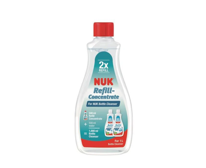 NUK Navulconcentraat voor flexen, 500 ml, ideaal voor het reinigen van flessen, stofzuigers en accessoires, parfumvrij, pH-neutraal, 100% gerecyclede fles