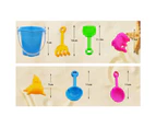 7Pcs Mini Kids Beach Sand Kit Shovel Rake Bucket Molds Garden Sandpit Play Toy-7pcs