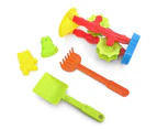 5Pcs Kids Children Outdoor Beach Hourglass Rake Shovel Mold Pretend Play Toy Set