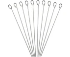 10 pcs Stainless Steel Grilling Skewers ,Stainless Steel skewers Set of Meat vegetables 30 cm, silver