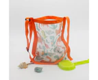 Beach Bag Large Capacity Vibrant Color Eye-catching Kids Seashells Collecting Print Storage Bag Beach Tools
