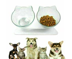 Double Elevated Cat Dog Pet Bowl Feeder Food Raised Lifted Stand Bowls
