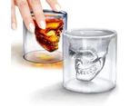 Double-walled glass with skull motif,transparent