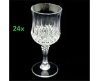 24x Wine 210ml Premium Clear Acrylic Disposable Drink Glasses Crystal Faux Reusable