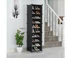 Black DIY Cube Shoe Cabinet Rack Storage Stackable Organiser 1 Column 10 Row - White Door