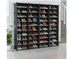 Black DIY Cube Shoe Cabinet Rack Storage Stackable Organiser 4 Column 10 Row - Clear Door