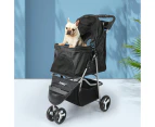 Pawz Pet Stroller 3 Wheels Dog Cat Cage Puppy Pushchair Travel Walk Carrier Pram