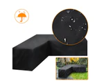 L Shape Furniture Cover Outdoor Garden Patio Rattan Sofa Waterproof Black