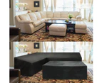 L Shape Furniture Cover Outdoor Garden Patio Rattan Sofa Waterproof Black