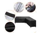 L Shape Furniture Cover Outdoor Garden Patio Rattan Sofa Waterproof Black