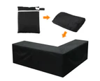 L Shape Furniture Cover Outdoor Garden Patio Rattan Sofa Waterproof Black