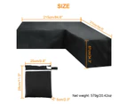 L Shape Furniture Cover Outdoor Garden Patio Rattan Sofa Waterproof Black