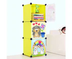 DWX-G Cute Kid Cartoon Cubes Storage Cabinet Wardrobe Toy Book Shelve