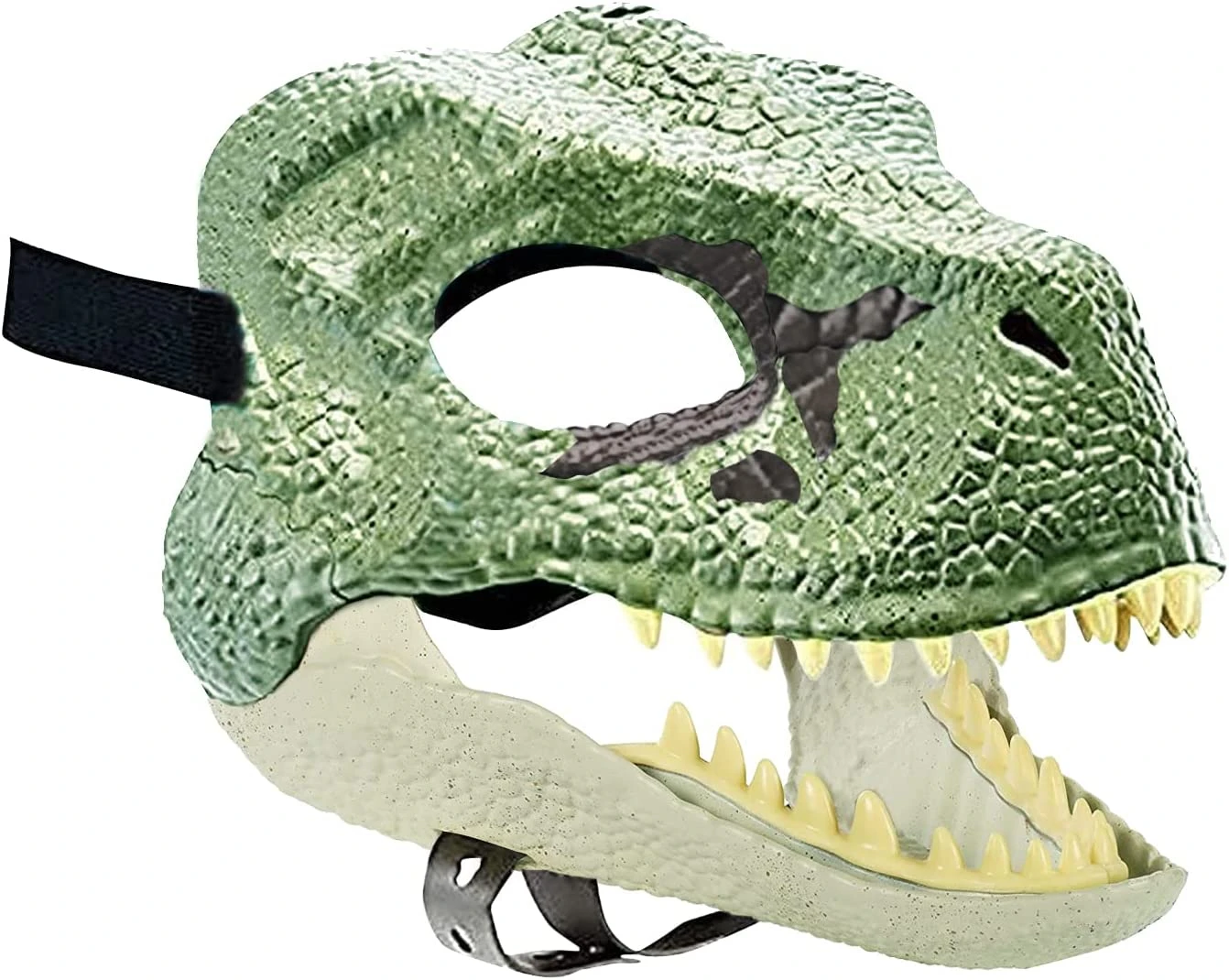 Jurassic World Movie-inspired Dinosaur Mask with Opening Jaw, Realistic Texture and Color - Green