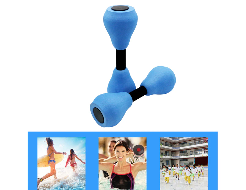 1Pair Adjustable Training Water Floating Small Dumbbells for Swimming Blue